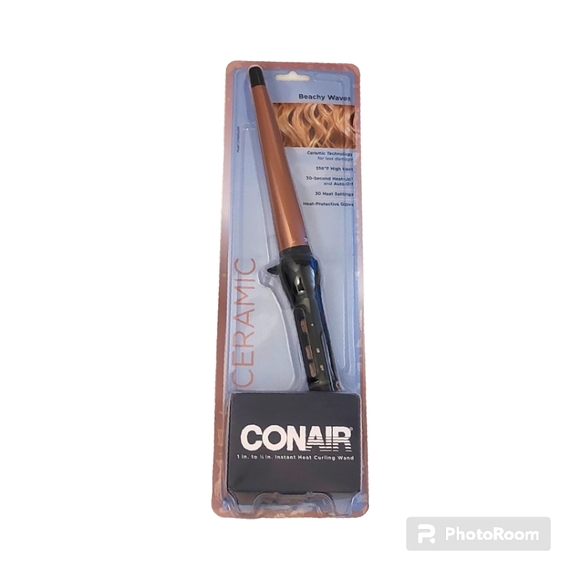Conair Hair New Conair Ceramic Curling Iron Wand Beachy Waves 12 In